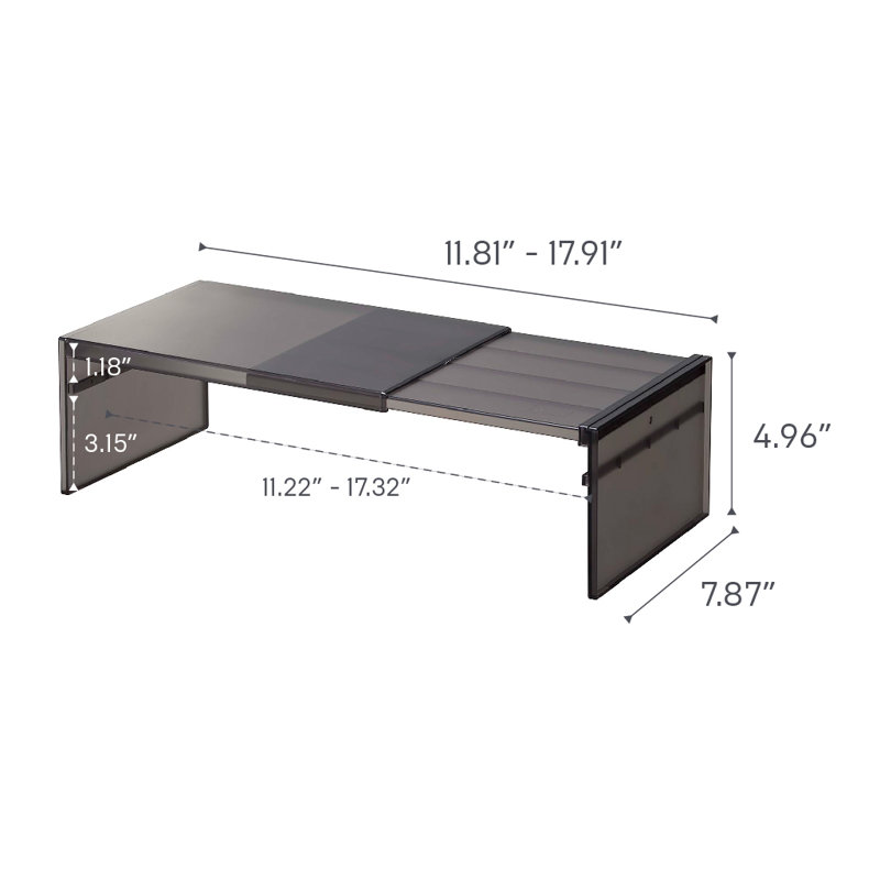 Black Expandable Plastic Refrigerator Riser Shelf