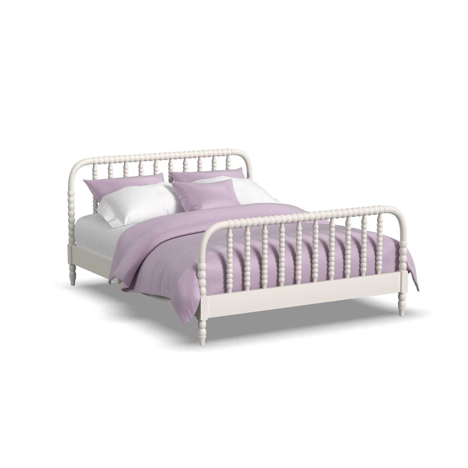 Benbrook Wood Spindle Bed, Queen, White