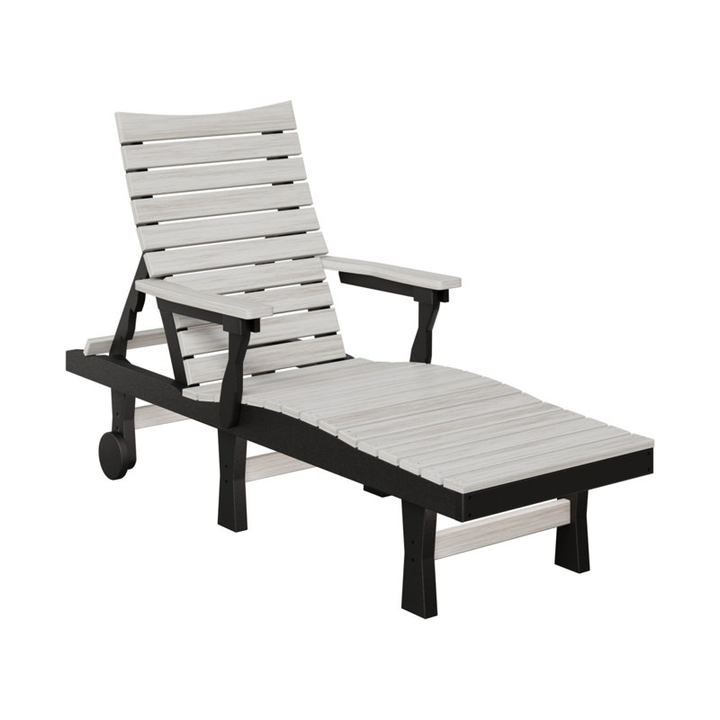 Berlin Gardens Bristol Chaise Lounge, Seashell Top/Black Base