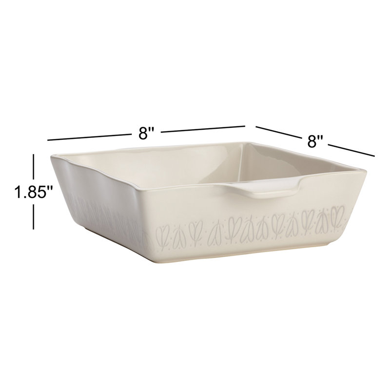 Ayesha Curry Ceramic Square Baker, 8-Inch x 8-Inch, French Vanilla