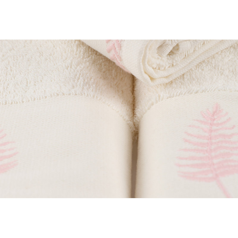 Ensemble de serviettes 100% coton 3 pièces Benzel, Rose