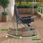 Chaise berçante pliante d'extérieur avec dossier haut, porte-gobelet et conception portable-778128957