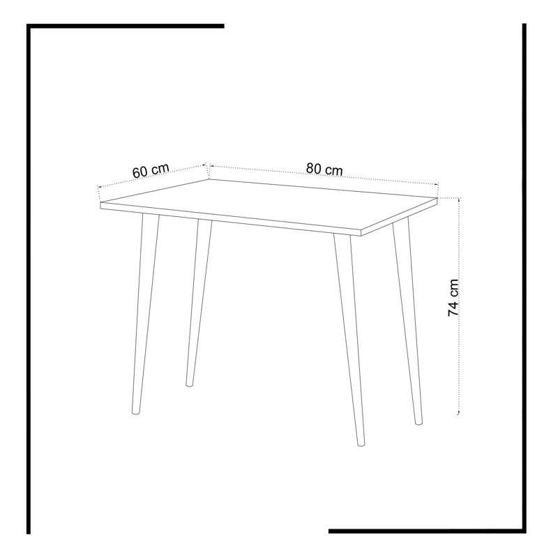 Modern Study Desk, White, 31.5 x 29.1 x 23.6 inches | 100% Melamine Coated Particle Board, 0.7 inches Thick | Durable Wooden Legs, Scandinavian Design, Perfect for Home Office & Study Spaces, Stylish & Functional