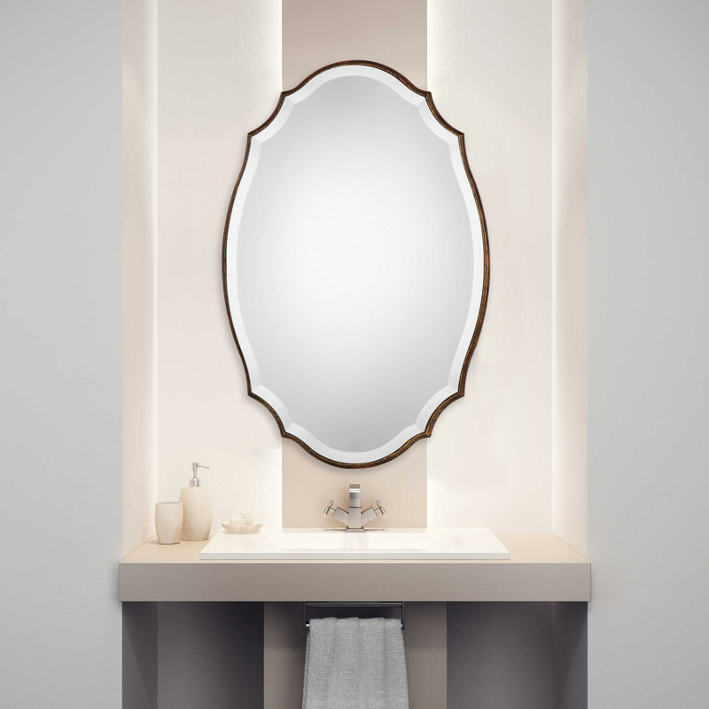 Miroir d'appoint Ikumi, Bronze vieilli, 30 po x 19,9 po