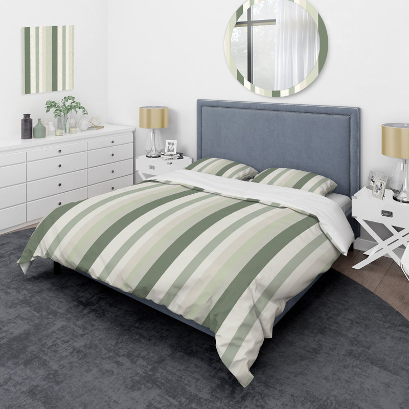 Ensemble de housse de couette Green Stripes I - Stripes, Housse de couette très grand et 2 très grandes t