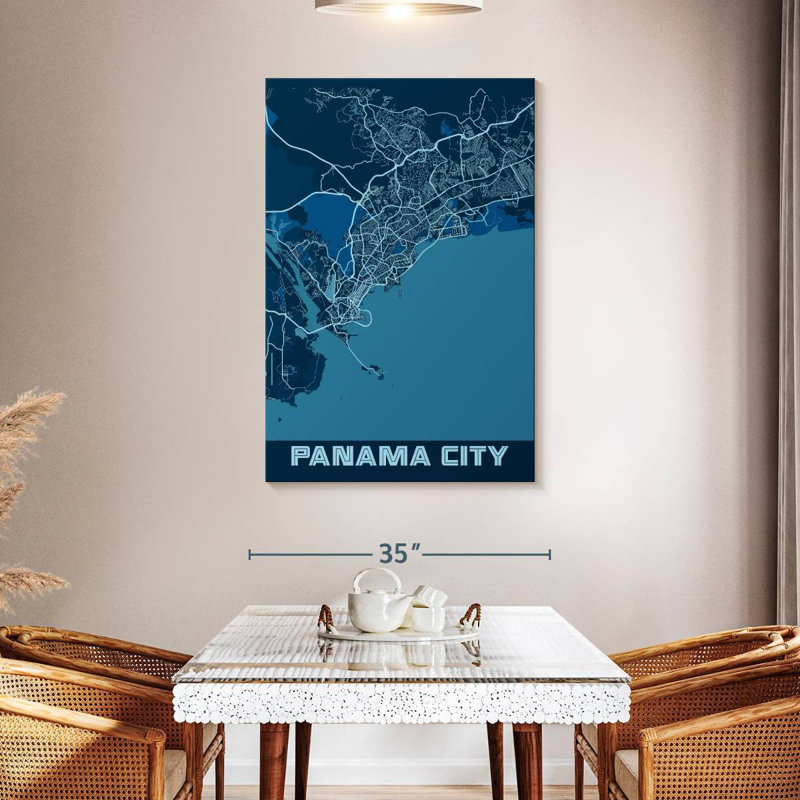 Carte de la ville de Aliaz, Panama, H 24 po x l 16 po