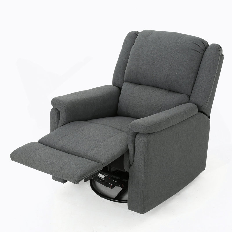 Fauteuil inclinable oscillant en tissu gris anthracite avec fauteuil inclinable manuel, Gris anthracite