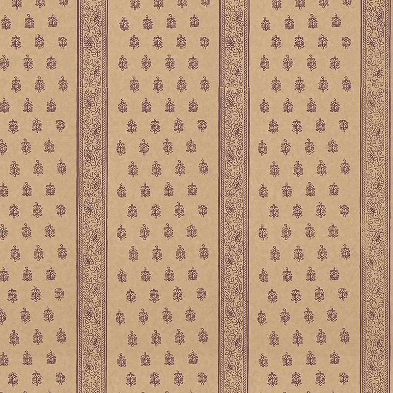 Katsura Stripe Wallpaper, Aubergine