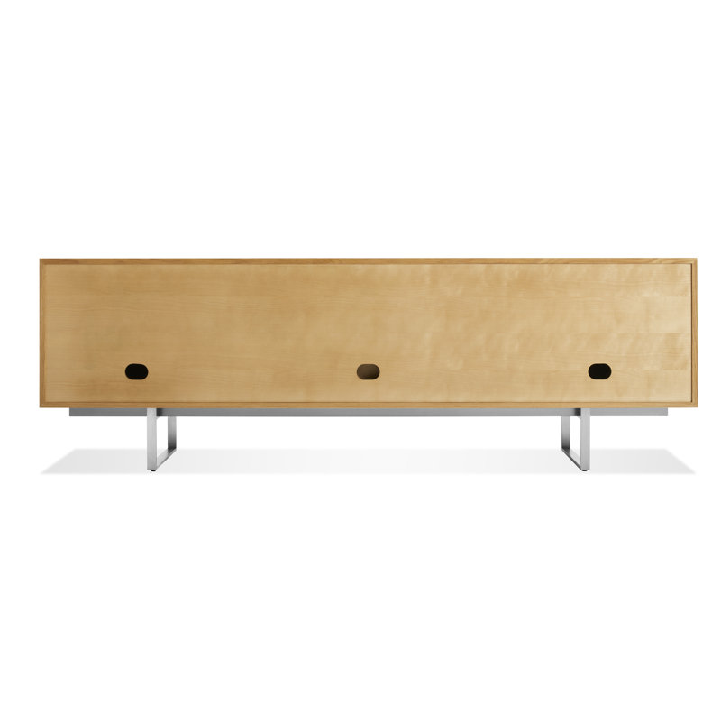 Series 11 Media Console, White Oak/Stainless Steel