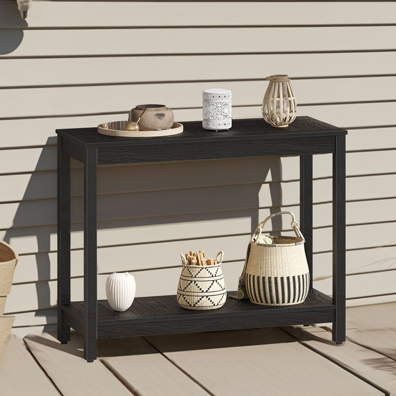 Charia Rectangular Outdoor Buffet & Console Table, Black
