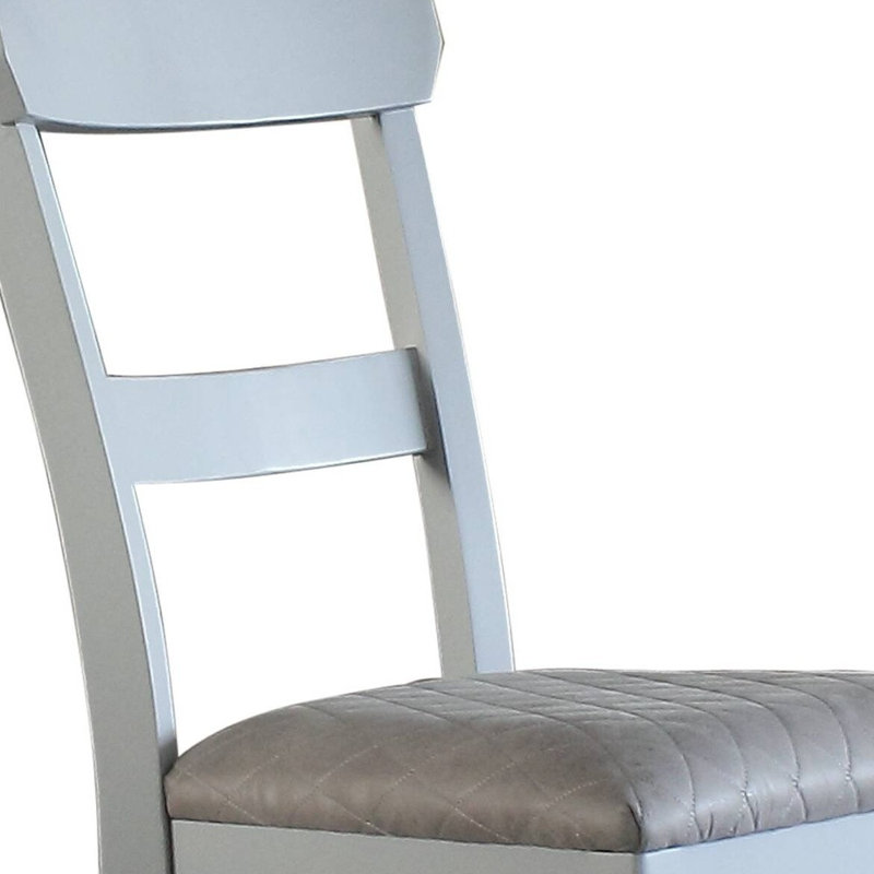 Ensemble de deux chaises d'appoint à dossier ouvert en tissu gris