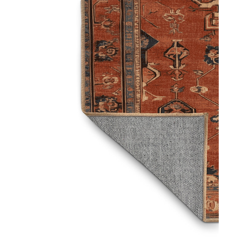 Tapis brun lavable à la machine, Carré 5 pi
