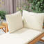 Chaise longue simple en acacia beige avec coussins 80,8 po