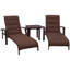L'ensemble de chaises longues 3 pièces Madison comprend: une table de bout et deux chaises longues rembourrées Sling