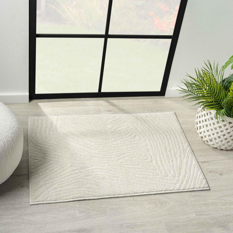 Abstract Wave Area Rug, Rectangle 2' x 2'11.5"