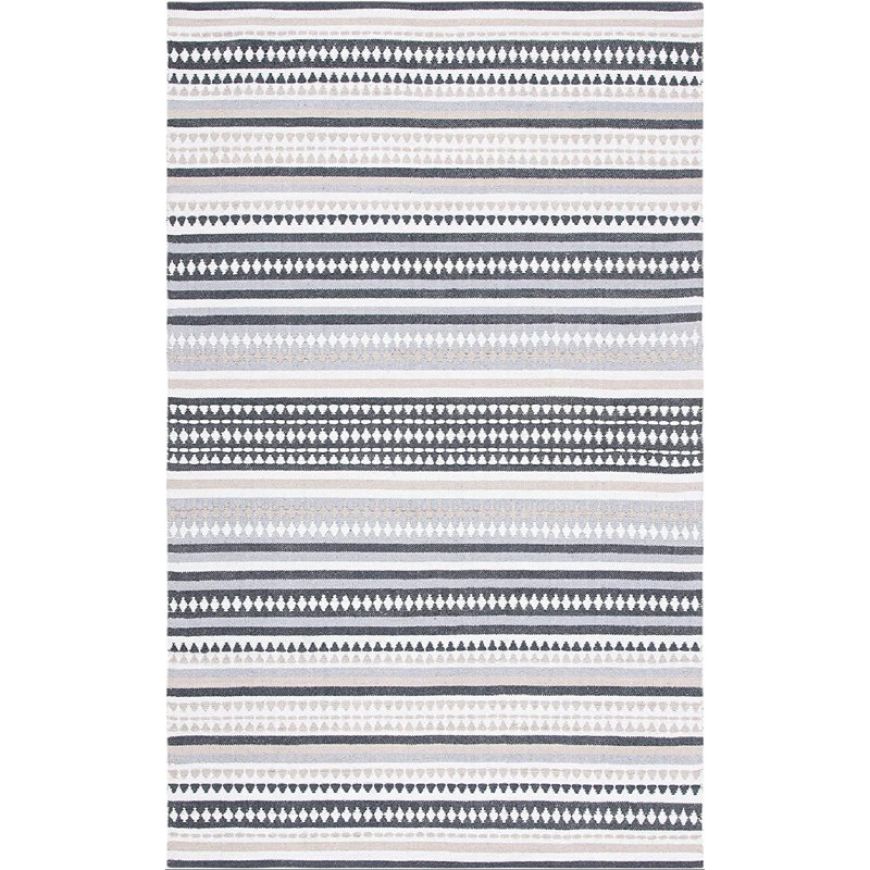 Montauk Hand Woven Cotton Striped Rug, Rectangle 5' x 8'