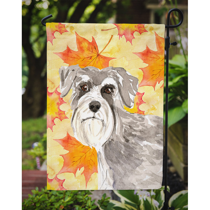 Automne 2 côtés en polyester 15 x 11 po drapeau de jardin, Schnauzer 1