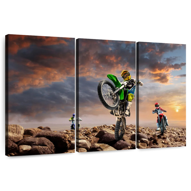 Sireci Volcano Dirt Bike Race, 24" H x 38" W