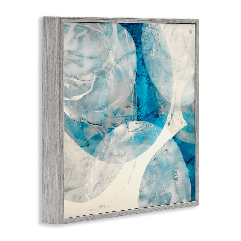 «Layered Blue Spheres», art de la giclée encadrée par Jeff Iorillo, H 12 po x l 12 po, Estampe numérique Farmhouse