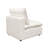 Ivy Armless Chair In White Faux Shearling W/ Feather Down Seating
