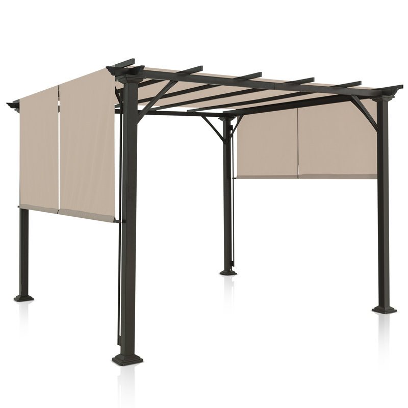 Pergolas d'extérieur 10 pi L 10 pi. Pergola en métal avec auvent