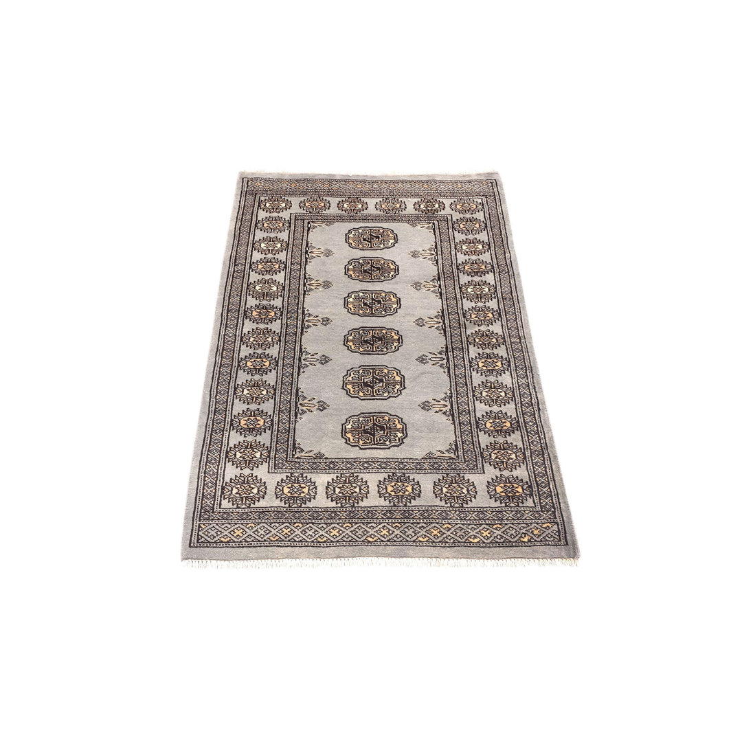 Handgefertigter Teppich Scottdale aus Wolle in Grau/Schwarz/Beige