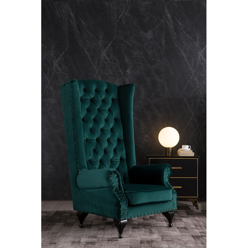 Fauteuil à oreilles de 33 po de large Mccaulley, Vert