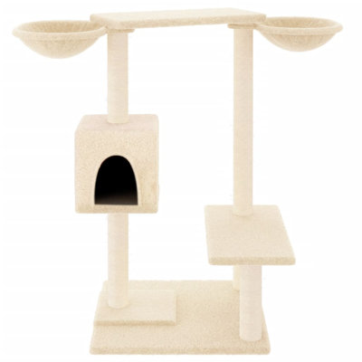 vidaXL Cat Tree Engineered wood, plush, sisal Medium Durable
