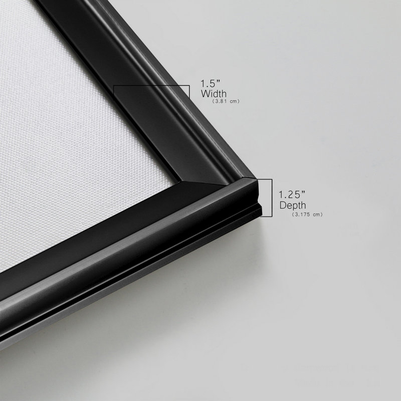 Nature's Elements I - Toile encadrée de qualité supérieure - prête à être accrochée, Cadre noir, H 24,5 po x l 74 po x P 1 po