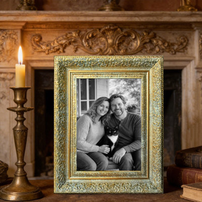 Cadre photo décoratif doré antique 3 pièces 8 po x 10 po avec changement de photo