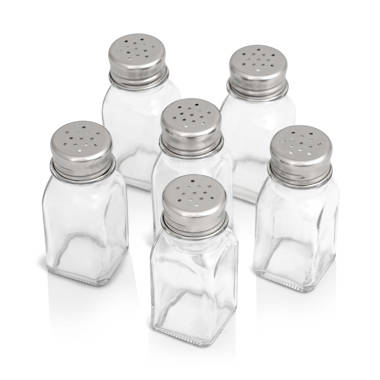 Himalayan Chef Salt & Pepper Grinders, Small Refillable Glass Jar With  Metal Stand