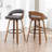 Modern 2-Piece Swivel Barstool Set In Warm Walnut-120155839-120155846