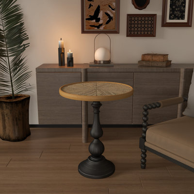 Table ronde à pattes en métal pour la décoration intérieure - Style moderne et nostalgique du bois