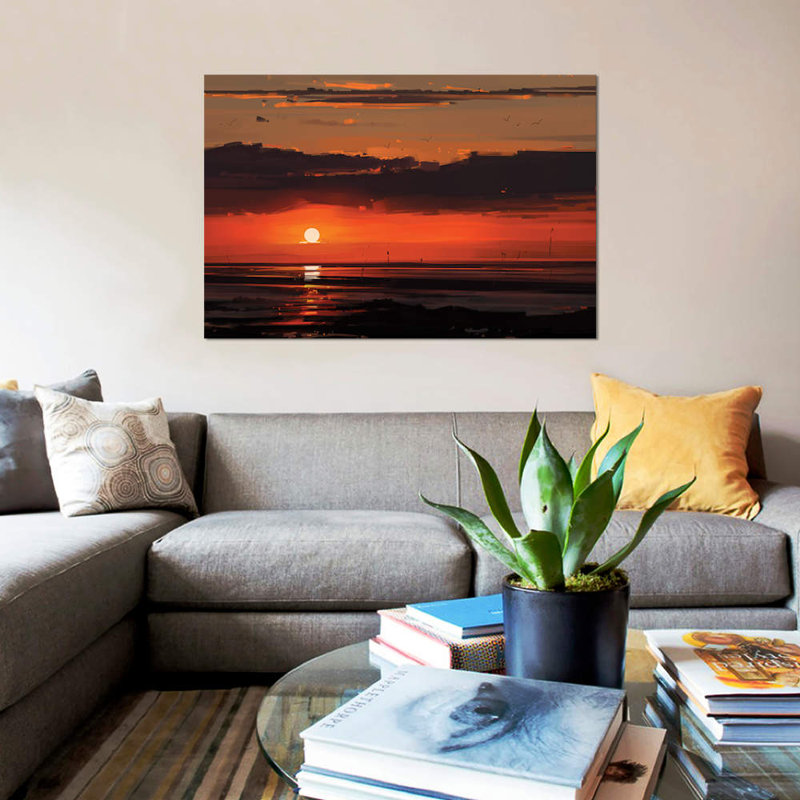 «Sunset», impression sur toile tendue, H 8 po x l 12 po x P 0,75 po, Toile tendue, Pas de tapis