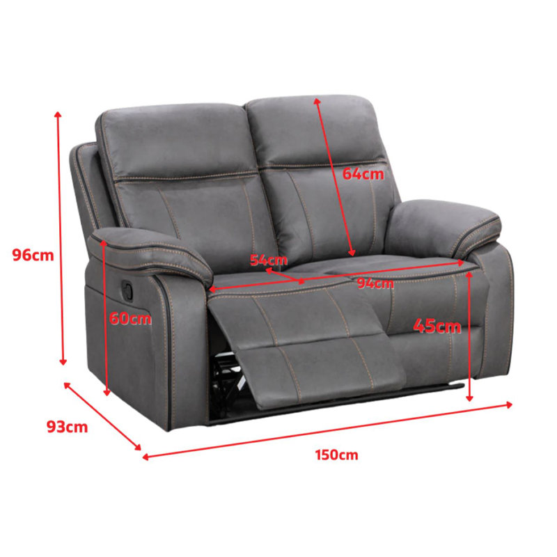 Faux Leather Reclining Sofa, 2