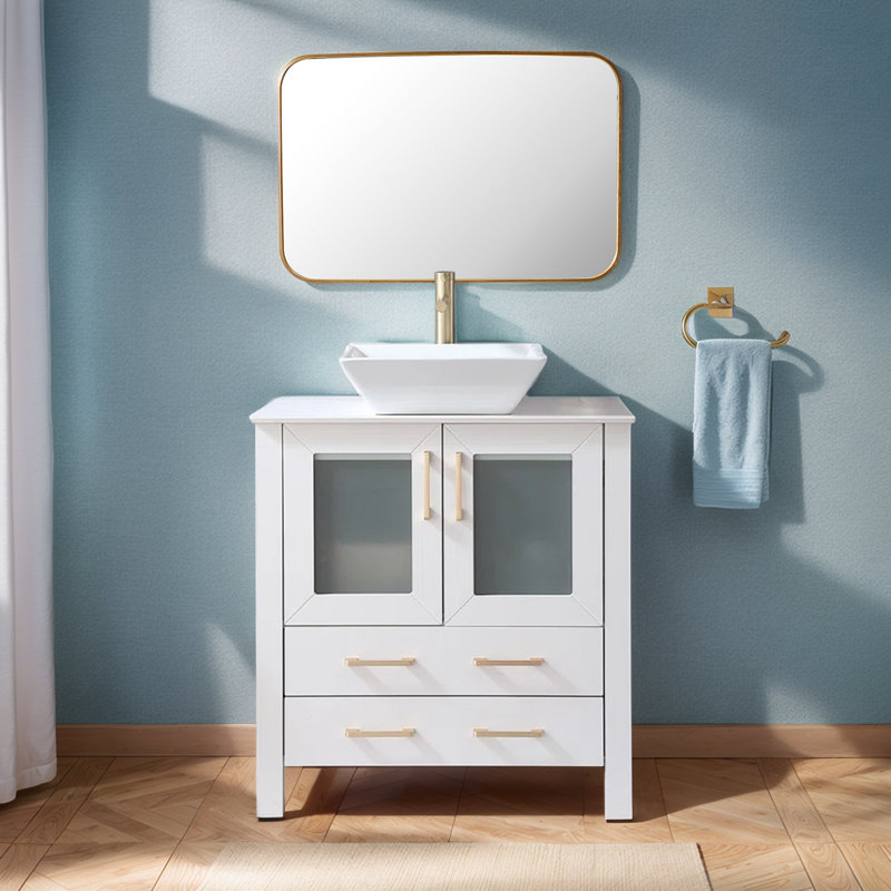 Ensemble de meuble-lavabo simple 30 po Modern, Gris clair