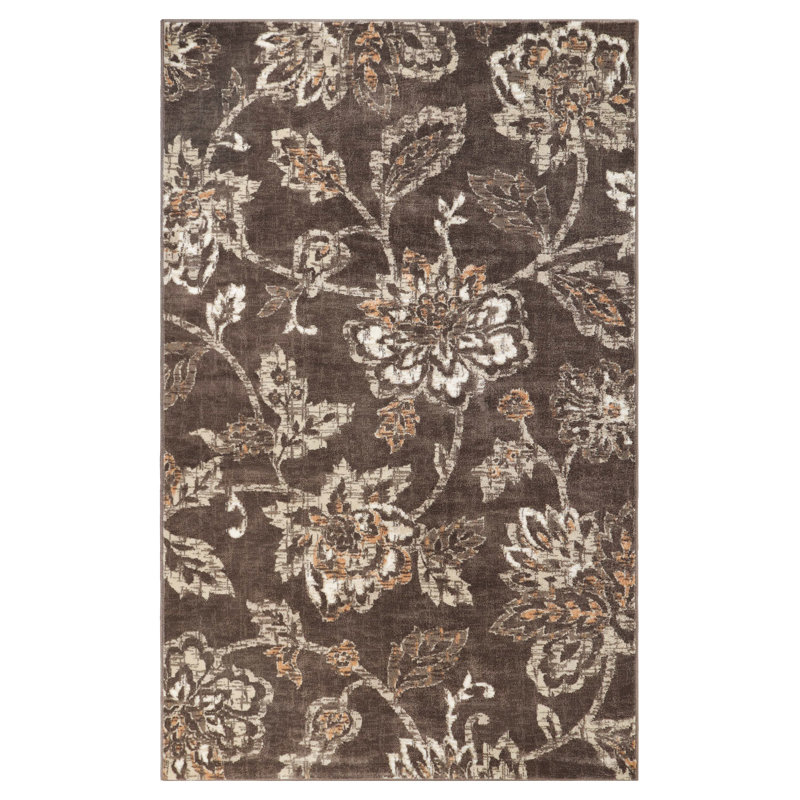 Tapis de couloir intérieur floral, Rectangle 4pi x 6 pi