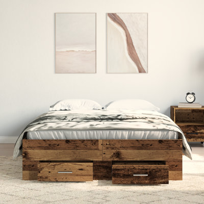 Bed Frame With Drawers Engineered Wood