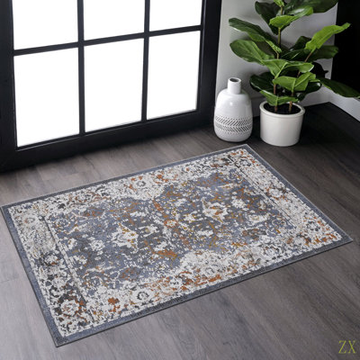 Collection 2X3 / Tapis de salon / salle à manger traditionnel sans perte de poils élégant et résistant aux taches
