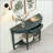 Farmhouse Half Moon Console Table with Drawer and Shelf, Space-Saving Design for Narrow Entryways and Hallways-781650398