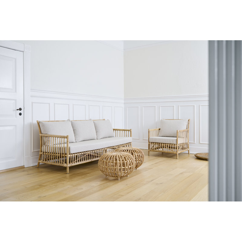 Petit repose-pieds en rotin Franco Albini, Naturel