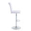 Ensemble de table de bar et tabourets Modern, table de pub ronde avec plateau en verre avec base en chrome argenté et 2 tabourets de bar en cuir de polyuréthane gaufré blanc avec hauteur réglable et pivotant, ensemble bistro Home Bar-915767744-915767751