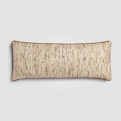 Silk Sands Beige Neutral Woven Lumbar Pillow, 14" x 36", Throw Pillow For Couch or Bed