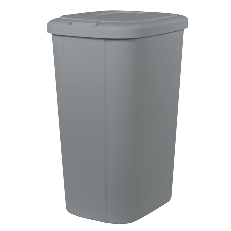 Poubelle à couvercle tactile 13,3 gallons, gris