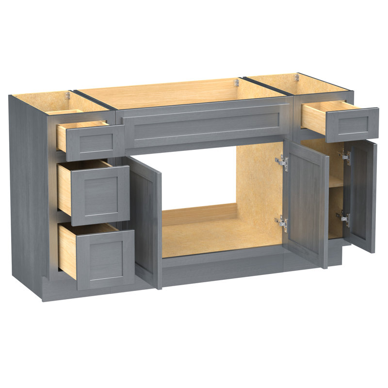 Base de meuble-lavabo simple 57 po seulement, Argent