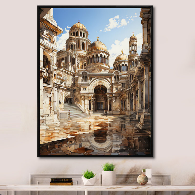 «Damaiah Emperor Justinian I Temple», reproduction sur toile, H 32 po x l 16 po x P 1 po, Cadre flottant noir