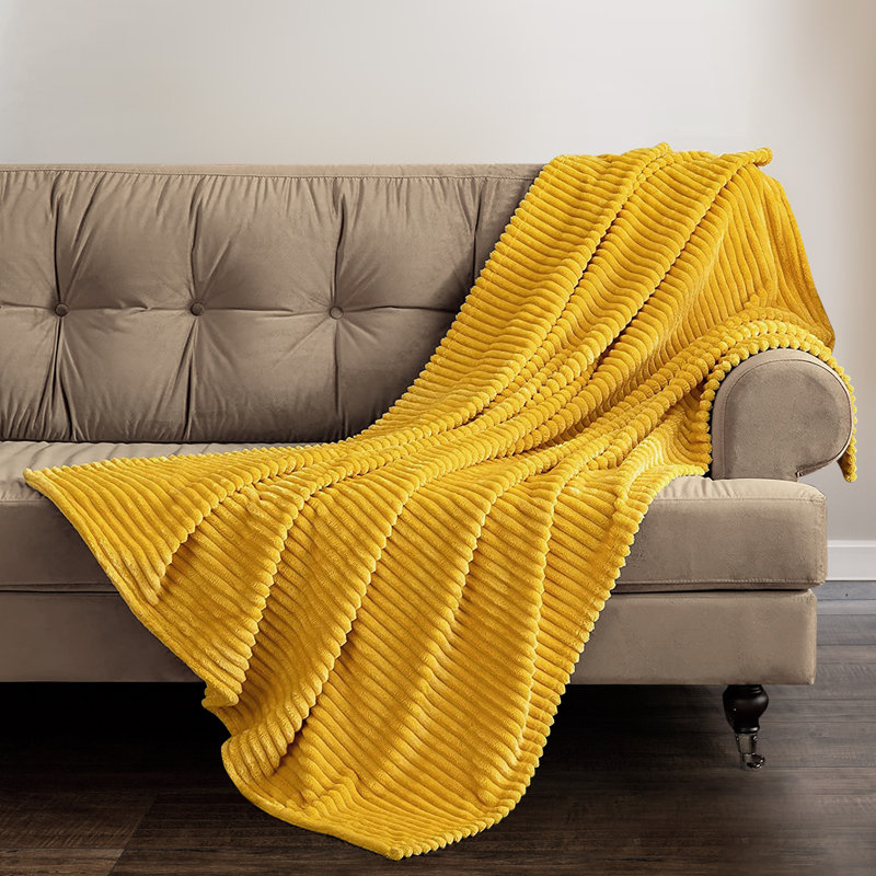 Thermal Supersoft Snug Cord Throw Blanket, Ochre