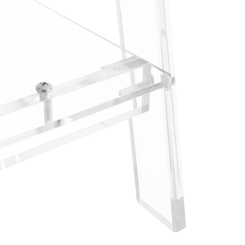 Table d'appoint en acrylique transparent avec rangement à plusieurs niveaux