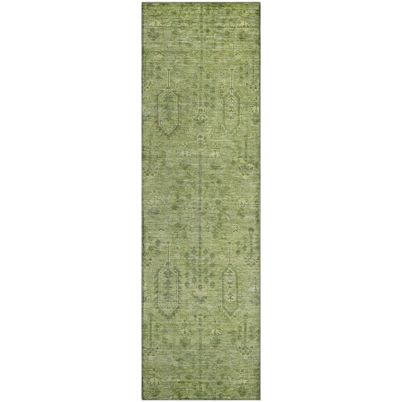 Tapis sauge de qualité supérieure Prisco, Tapis de couloir 2 pi 3 po x 7 pi 6 po