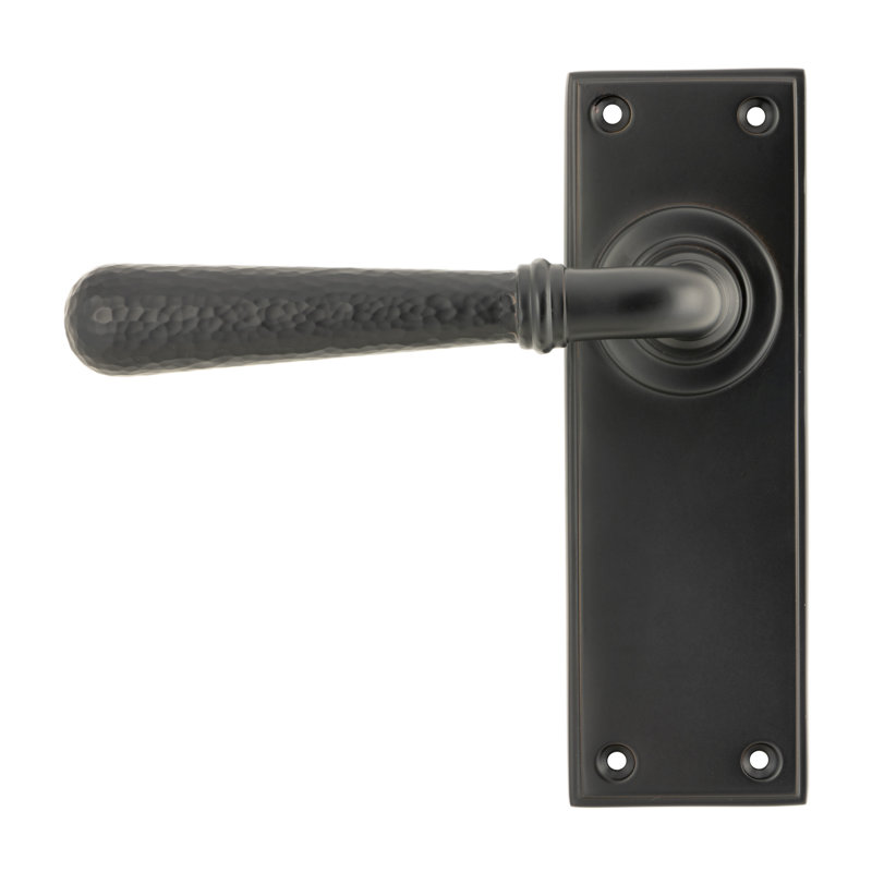 Hammered Newbury Lever Latch Set, Aged Bronze